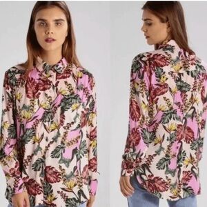 Free People Floral Button-Up Blouse